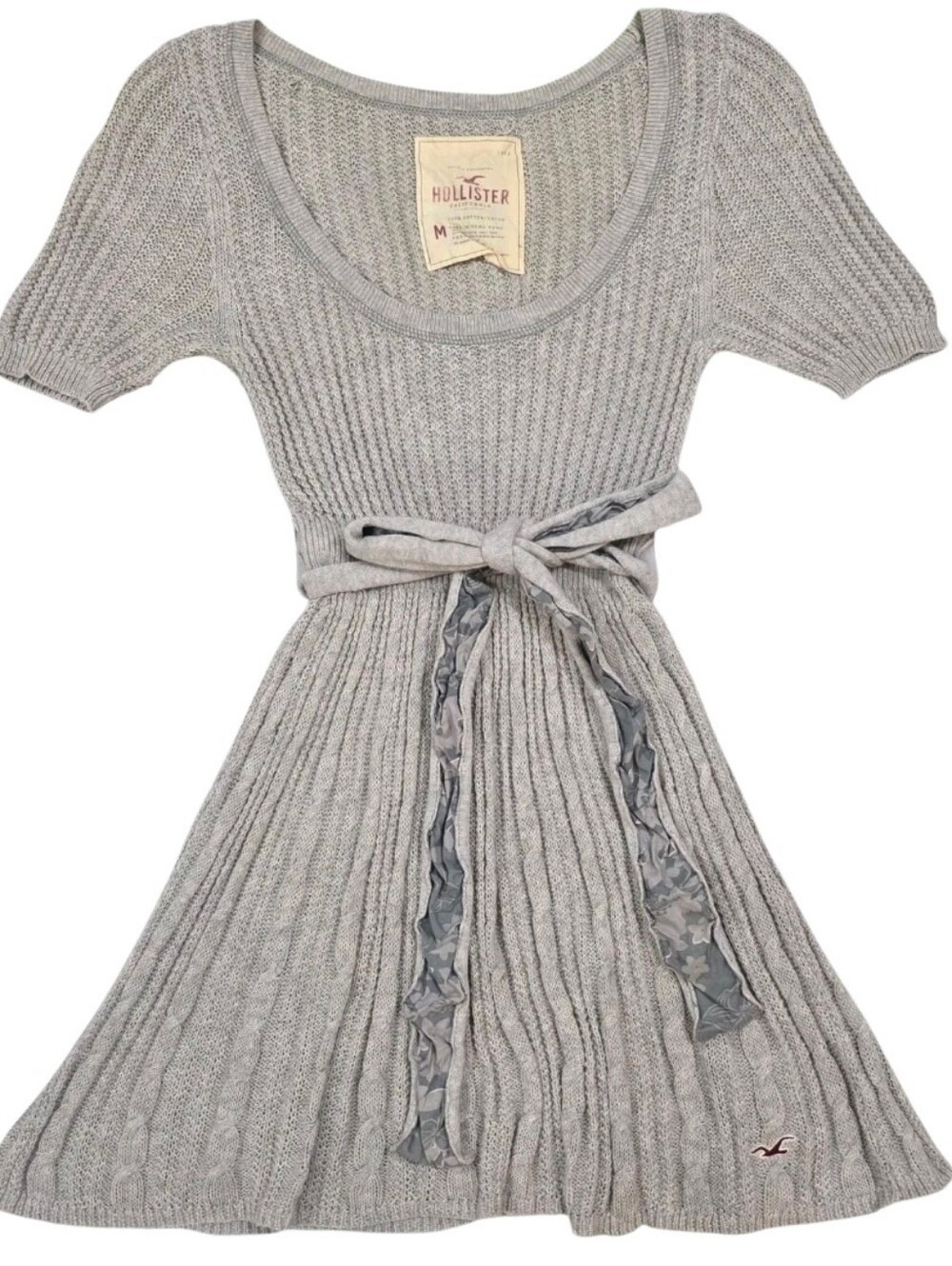Hollister vintage babydoll knit dress/top with original tie